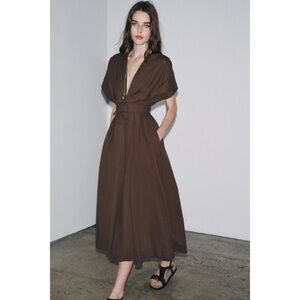 ZARA PLEATED MIDI DRESS ZW COLLECTION